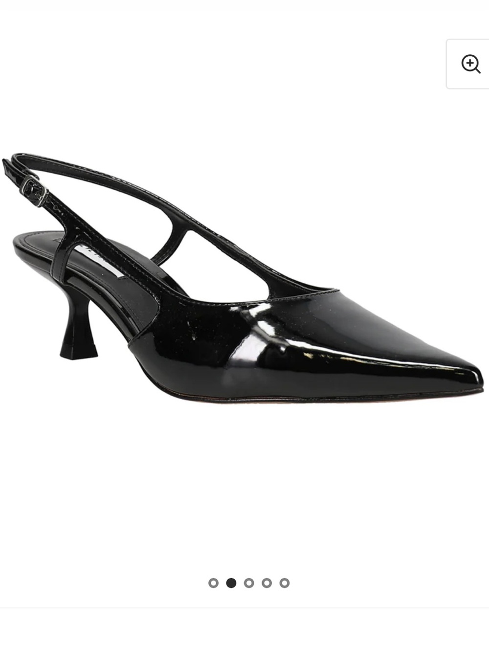 Steve Madden Legaci Pointed Toe Slingback Kitten Heel Shoes Size 9 Black